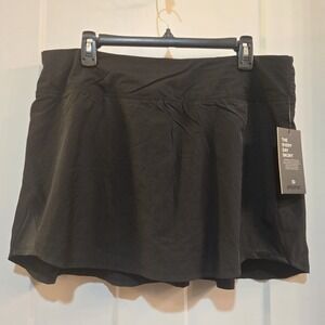 Etonic Activewear Black Skort Skirt Pull On  Flare Golf Tennis Pickleball Sz Lg